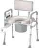 SOUNDFUSE Bedside Commode Chair with Padded Seat and Backrest - Thumbnail 1