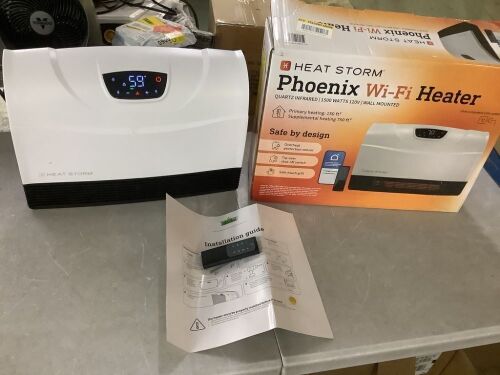 HEAT STORM 1500W Phoenix WiFi Infrared Wall Unit Wi-Fi Smart Heater in White - Lot 720JF