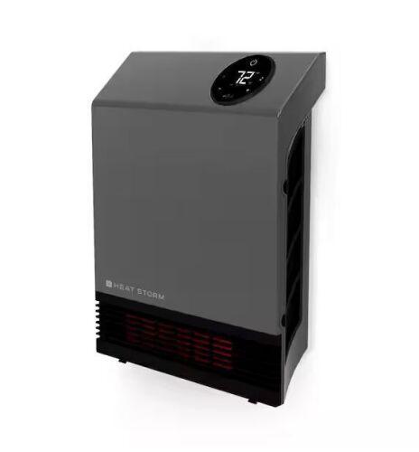 HEAT STORM 1,000-Watt Gray Electric Deluxe Indoor Convection/Radiant Infrared Wall Compact Heater - Lot 725JF