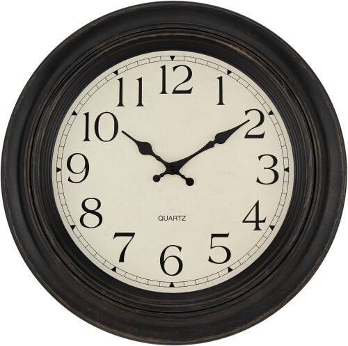Foxtop Large Wall Clock 18 Inch Silent Non Ticking Battery Operated - Lot 749