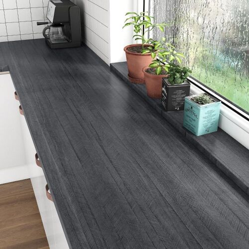 WESTICK Large Grey/Black Wood Contact Paper, 36" x 118" - Lot 759