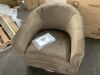 Coffee Velvet Upholstered 360° Swivel Accent Barrel Chair with Metal Base - Thumbnail 3