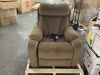 Merax Brown Soft Velvet Power Lift Recliner with Remote Control - Internal & External Damage to Armrest - Thumbnail 1