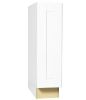 Hampton Bay Shaker 9 in. W x 24 in. D x 34.5 in. H Assembled Base Cabinet in Satin White - Thumbnail 1