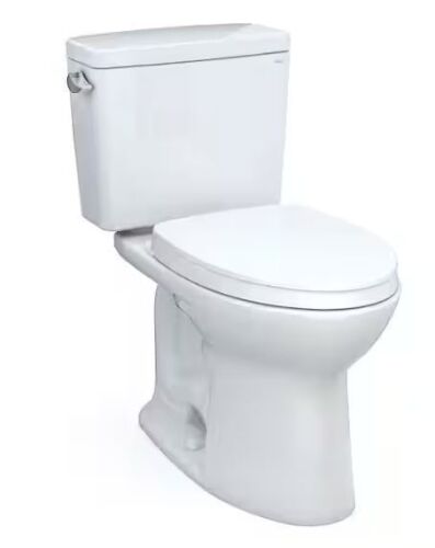 TOTO Drake 12 in. Rough In Two-Piece 1.6 GPF Single Flush Elongated Toilet in Cotton White, SoftClose Seat Included - Lot 23JF