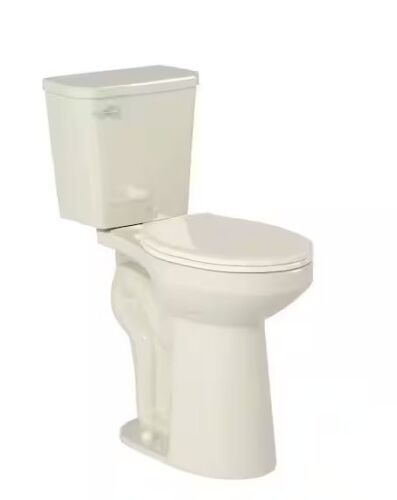 Simple Project 21in 2-piece Raised & Elongated Toilet 1.28 GPF Single Flush Tall Toilet for Seniors, with Soft Closing Cover in Biscuit - Lot 30JF