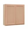 Hampton Bay Recessed Panel 36 in. W x 12 in. D x 36 in. H Assembled Wall Cabinet in Unfinished - Thumbnail 1