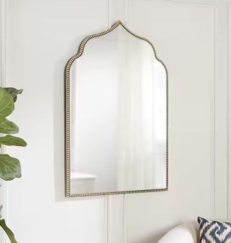 Home Decorators Collection Medium Ornate Arched Gold Antiqued Classic Accent Mirror (35 in. H x 24 in. W) - Lot 115JF