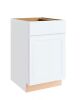 Hampton Bay Courtland 21 in. W x 24 in. D x 34.5 in. H Assembled Shaker Base Kitchen Cabinet in Polar White - Thumbnail 1