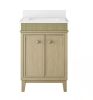 Home Decorators Collection Danby 24 in. Single Sink Platinum Oak Bath Vanity with White Engineered Marble Top - Thumbnail 1
