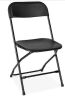 Set of 3 Folding Stacking Plastic Chairs w/ Non-Slip Feet - Thumbnail 1