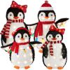 4pc Lighted Pop-Up Penguin Family Christmas Decoration w/ 300 Lights - 3ft - Thumbnail 1