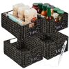 Set of 4 Water Hyacinth Pantry Baskets w/ Chalkboard, Marker - 12in - Thumbnail 1