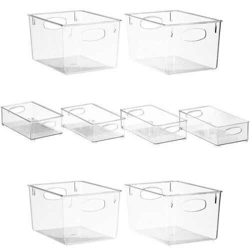Sorbus 8 Piece Clear Plastic Storage Bins - Lot 507