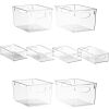 Sorbus 8 Piece Clear Plastic Storage Bins - Thumbnail 1
