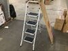 Folding Steel 4-Step Ladder w/ Hand Rail, Wide Steps, 330lbs Capacity - Thumbnail 2