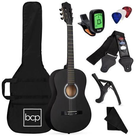 Beginner Acoustic Guitar Set w/ Case, Strap, Extra Strings - 38in - Lot 417