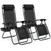 Set of 2 Adjustable Zero Gravity Patio Chair Recliners w/ Cup Holders - Thumbnail 1