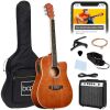 Beginner Acoustic Electric Cutaway Guitar Set w/ Gig Bag, Strap - 41in - Thumbnail 1