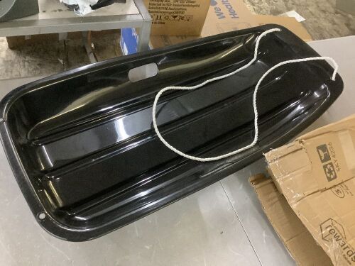 Kids Outdoor Plastic Toboggan Snow Sled Board w/ Pull Rope, Handles - 35in - Lot 410