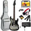 Beginner Electric Guitar Kit w/ Headphone Amp, Padded Gig Bag, Headphones - Thumbnail 1