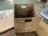 Set of 5 Collapsible Hyacinth Storage Baskets w/ Inserts - 12x12in - Thumbnail 2