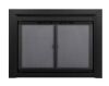 Pleasant Hearth Carlisle Large Black Cabinet Style Glass Fireplace Doors - Thumbnail 1