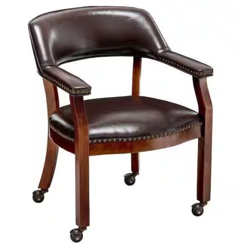 Convenience Concepts Take a Seat Dillon Espresso Vegan Leather Armchair with Wheels - Lot 73JF