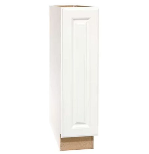 Hampton Bay Hampton 9 in. W x 24 in. D x 34.5 in. H Assembled Full Height Door Base Kitchen Cabinet in Satin White - Lot 132JF