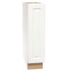 Hampton Bay Hampton 9 in. W x 24 in. D x 34.5 in. H Assembled Full Height Door Base Kitchen Cabinet in Satin White - Thumbnail 1