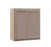 Hampton Bay Recessed Panel 27 in. W x 12 in. D x 30 in. H Assembled Wall Cabinet in Unfinished - Thumbnail 1