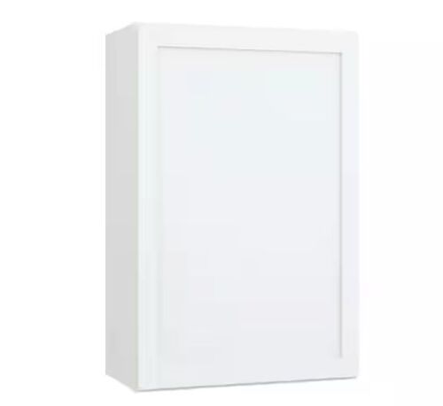 Hampton Bay Courtland 24 in. W x 12 in. D x 36 in. H Assembled Shaker Wall Kitchen Cabinet in Polar White - Lot 127JF
