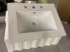 Eridanus Tucson 24 in. W x 18 in. D Vitreous China Vanity Top in White with 3-Faucet Holes (8 in. Widespread) - Thumbnail 2