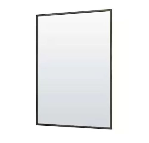 24 in. W x 36 in. H Rectangular Aluminum Alloy Framed Modern Black Wall Mirror - Lot 327JF