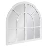 Kate and Laurel Boldmere 30 in. W x 28.5 in. H Wood White Arch Framed Decorative Mirror - Thumbnail 1