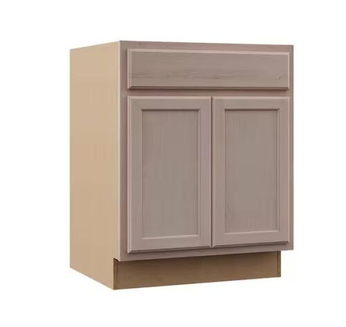 Hampton Bay Recessed Panel 27 in. W x 24 in. D x 34.5 in. H Assembled Base Cabinet in Unfinished - Lot 133JF