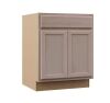 Hampton Bay Recessed Panel 27 in. W x 24 in. D x 34.5 in. H Assembled Base Cabinet in Unfinished - Thumbnail 1