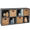 8-Cube Bookshelf, 13.5in Storage Display w/ Removable Panels, Customizable - Thumbnail 1