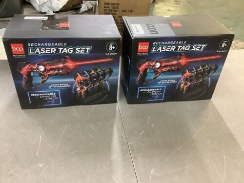 Lot of (2) Set of 4 Rechargeable Laser Tag Blasters w/ Docking Station, No Vests Needed - Lot 225