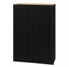 Hampton Bay Avondale 30 in. W x 12 in. D x 42 in. H Ready to Assemble Plywood Shaker Wall Kitchen Cabinet in Raven Black - Thumbnail 1