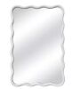 24 in. W x 36 in. H Rectangle White Wood Framed Wavy Wall Mirror - Thumbnail 1