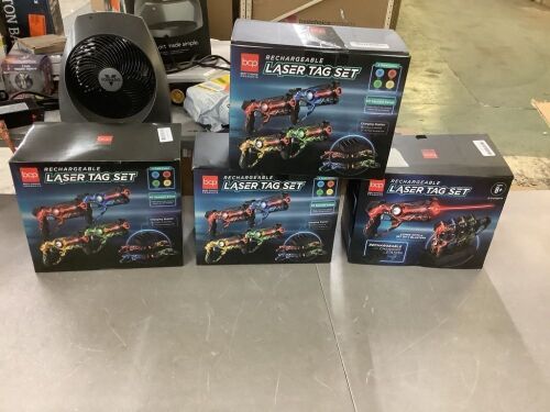 Lot of (4) Set of 4 Rechargeable Laser Tag Blasters w/ Docking Station, No Vests Needed - Lot 830