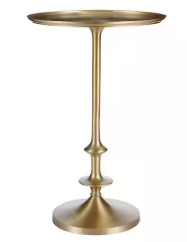 Home Decorators Collection Bellkirk Round Gold Metal Accent Table (14.5 in. W x 22.25 in. H) - Lot 837JF