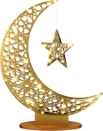 LED Crescent Moon Star Light 26.3 x 22.4 Inch - Lot 776
