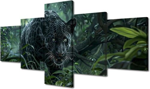 Black Panther Wall Art, 5 Piece, 50" x 24" - Lot 770