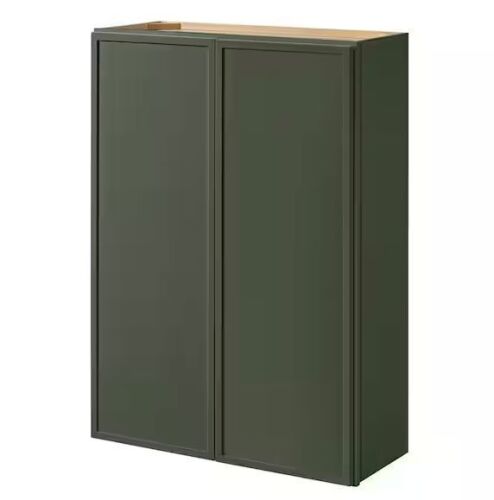 Hampton Bay Leyton 30 in. W x 12 in. D x 42 in. H Ready to Assemble Plywood Slim Shaker Wall Kitchen Cabinet in Fern Green - Lot 57JF