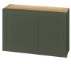 Lot of (2) Hampton Bay Avondale 36 in. W x 12 in. D x 24 in. H Ready to Assemble Plywood Shaker Wall Bridge Kitchen Cabinet in Fern Green - Thumbnail 1