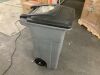 Toter 32 Gal. Graystone Trash Can with Quiet Wheels and Attached Lid - Thumbnail 3