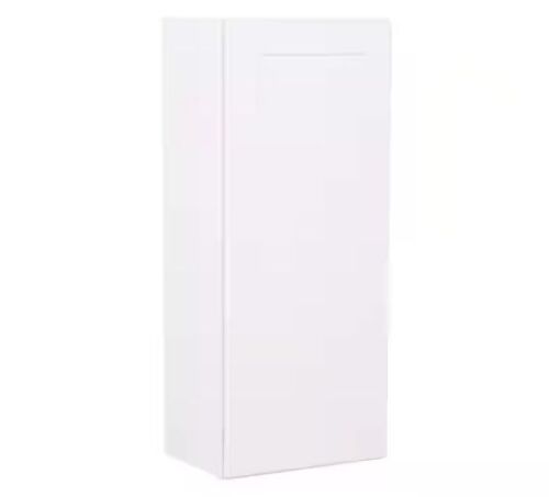 Hampton Bay Shaker 18 in. W x 12 in. D x 42 in. H Assembled Wall Kitchen Cabinet in Satin White - Lot 213JF