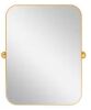 Dovelina 24 in. W x 31.5 in. H Modern Rectangle Metal Framed Gold Pivoted Wall Mirror With Rounded Corners - Thumbnail 1